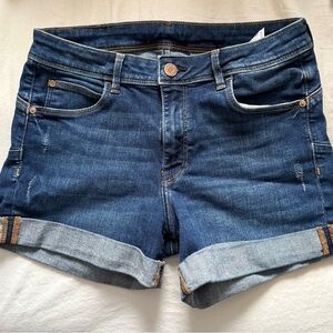 H&M Dark Blue Denim Roll-Up Jean Shorts